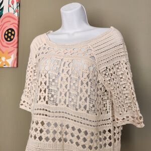 Cream Crochet Cotton Top, Small